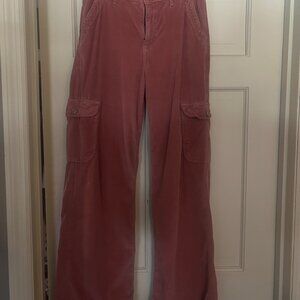 American Eagle Stretch Pink Corduroys Cargo Pants, Size 4